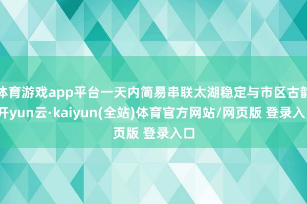 体育游戏app平台一天内简易串联太湖稳定与市区古韵-开yun云·kaiyun(全站)体育官方网站/网页版 登录入口
