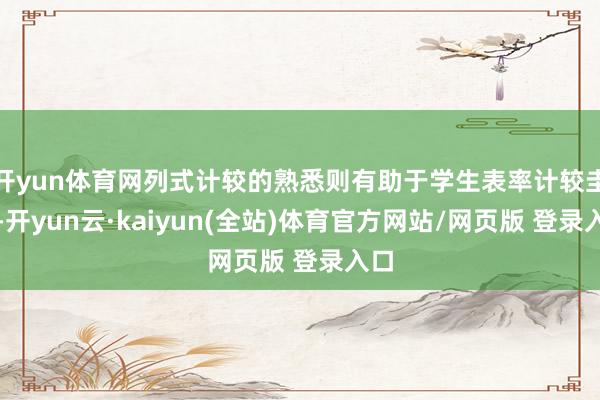 开yun体育网列式计较的熟悉则有助于学生表率计较圭臬-开yun云·kaiyun(全站)体育官方网站/网页版 登录入口