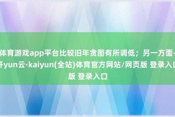 体育游戏app平台比较旧年贪图有所调低;另一方面-开yun云·kaiyun(全站)体育官方网站/网页版 登录入口
