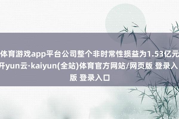 体育游戏app平台公司整个非时常性损益为1.53亿元-开yun云·kaiyun(全站)体育官方网站/网页版 登录入口