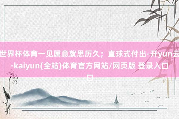 世界杯体育一见属意就思历久；直球式付出-开yun云·kaiyun(全站)体育官方网站/网页版 登录入口