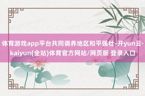 体育游戏app平台共同调养地区和平强壮-开yun云·kaiyun(全站)体育官方网站/网页版 登录入口
